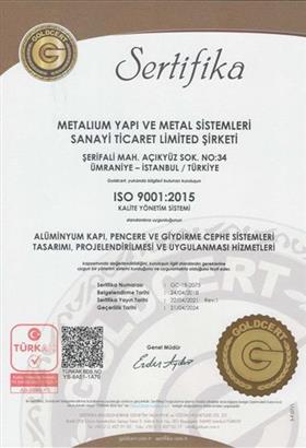 METALIUM YAPI ISO 9001 SERTİFİKA R1 - TÜRKÇE